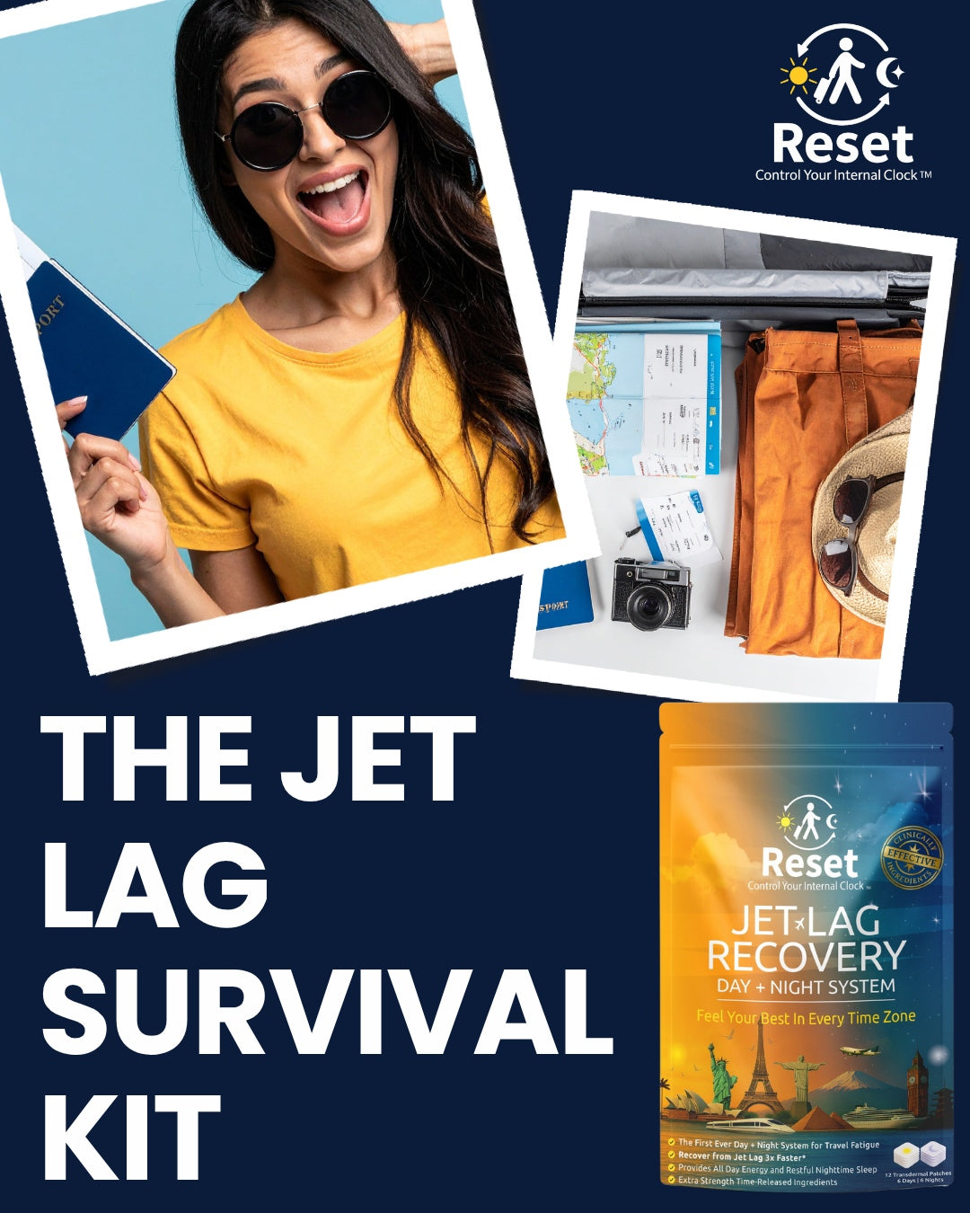 Reset Jet Lag Travel Patch System - 3 Pack (36 Patches)