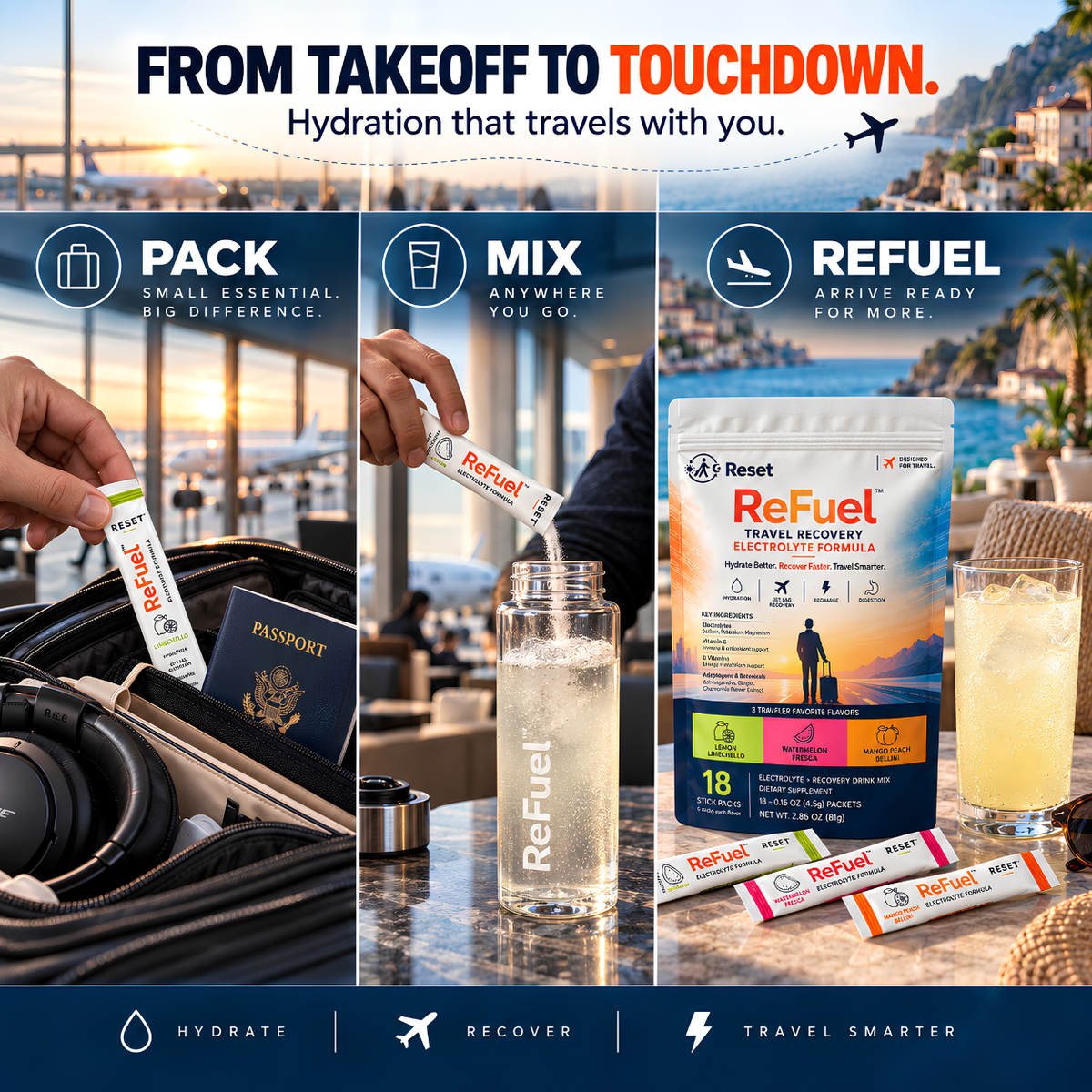 ReFuel Travel Recovery and Electrolyte Formula (2Pk)