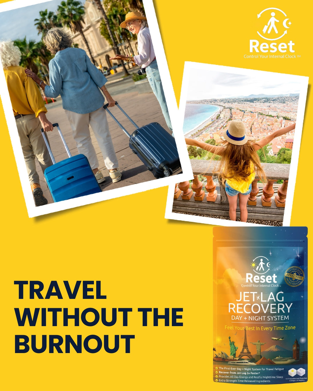 Reset Jet Lag Travel Patch System - 2 Pack (24 Patches)