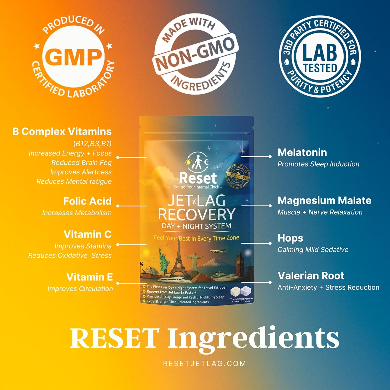 Reset Jet Lag Recovery System - 1 pk