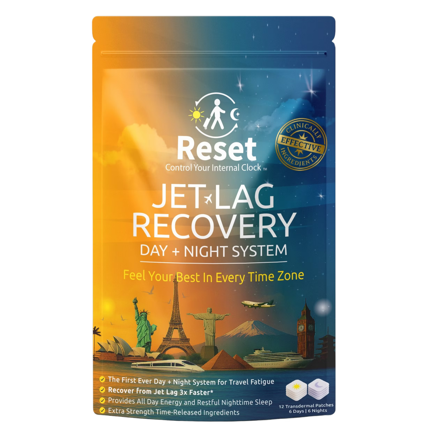 Reset Jet Lag Recovery System - 1pk